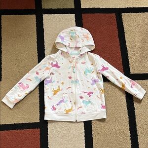 🦄✨Unicorn themed zip up sweatshirt / size small (6/6X)